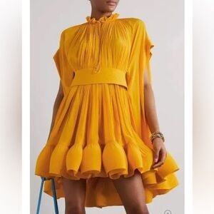 Caped Ruffle Mini Dress